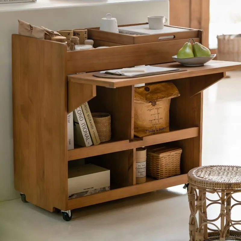 طاولة كونسول حديثة من الخشب الصلب، أثاث غرفة معيشة متعدد الوظائف قابل للإزالة