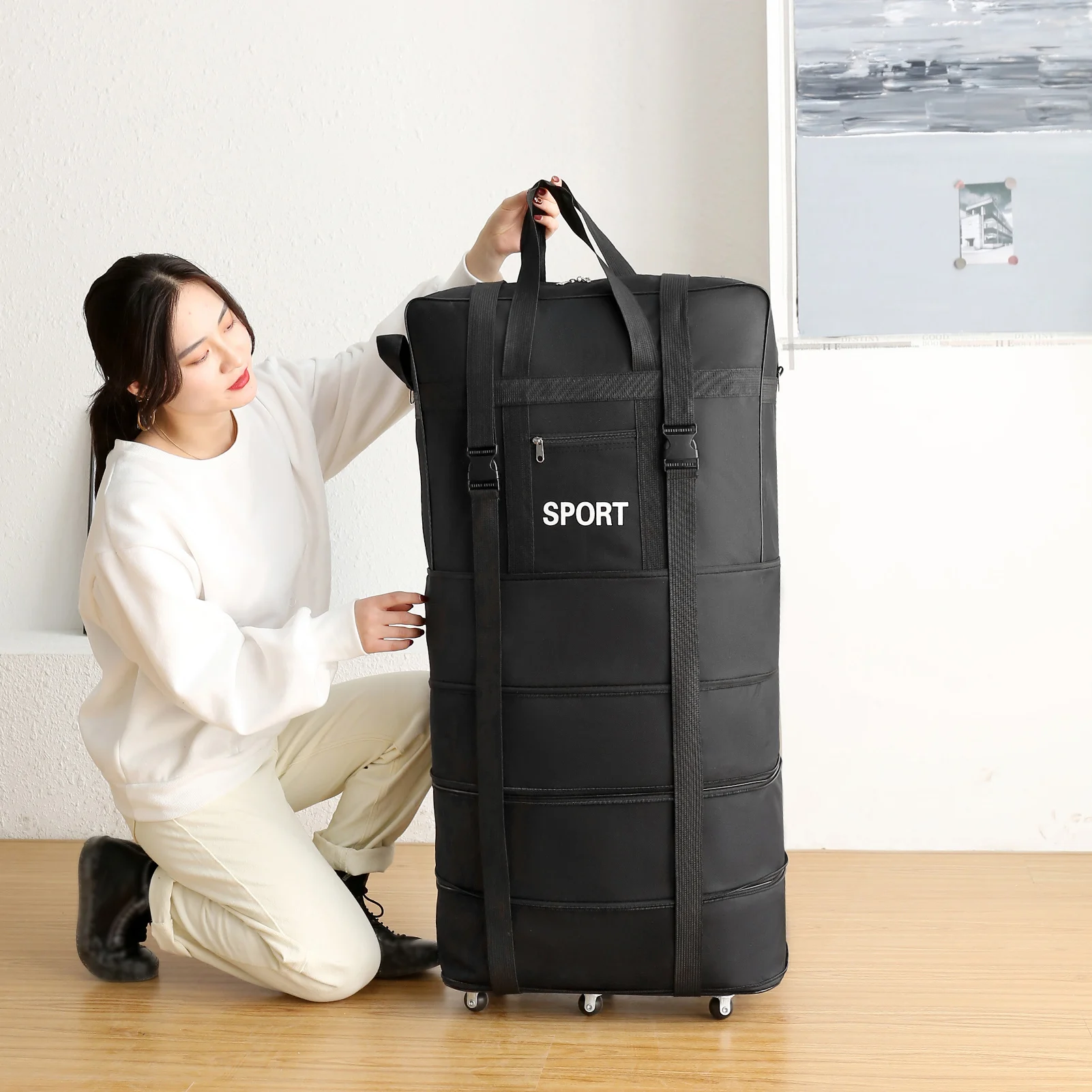 Expandable Suitcase Bag Foldable Rolling Luggage Bag for Travel Business