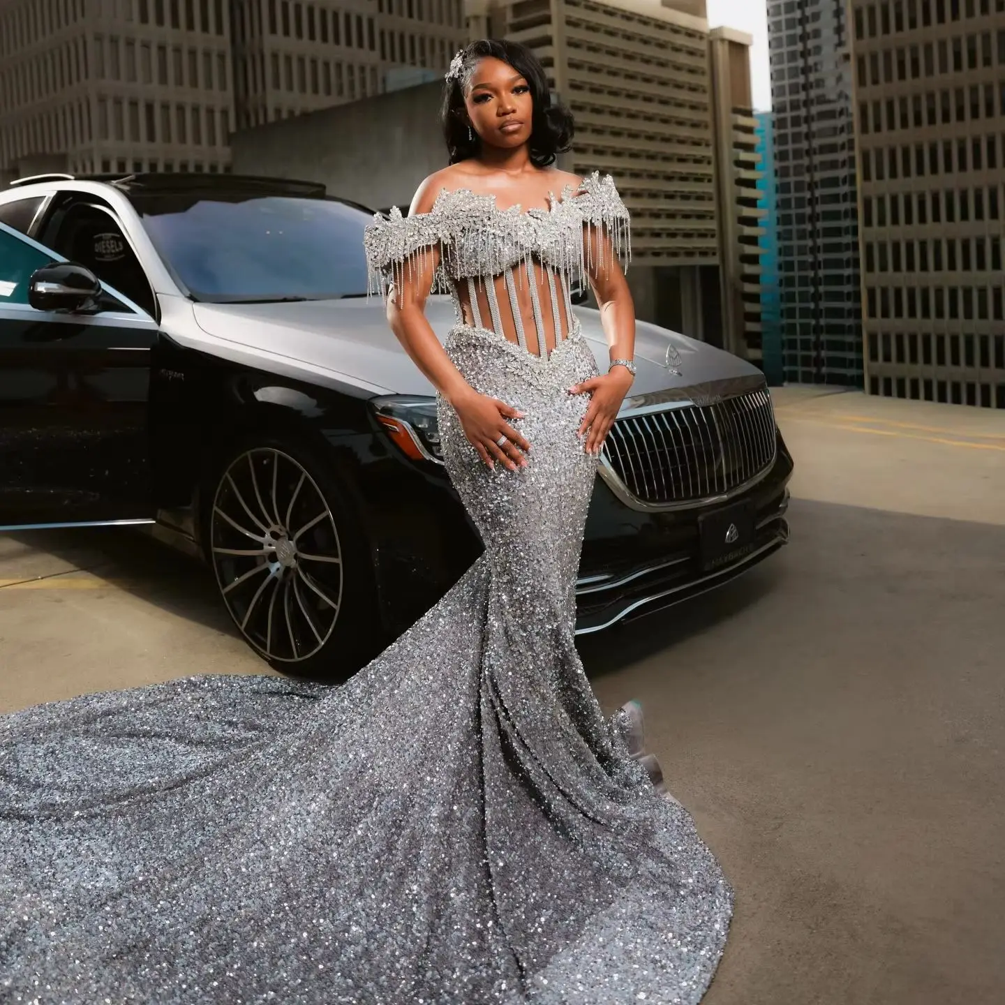princess polly baby blue dress Black Girl Emerald Green Prom Dress fg4133 – formalgowns main image 1