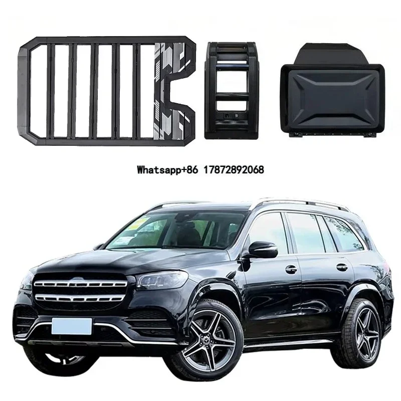Aluminum Alloy Car Roof Cargo Luggage Rack Baskets Side Ladder Side Box for GLS-Class 2021-2023 2024+