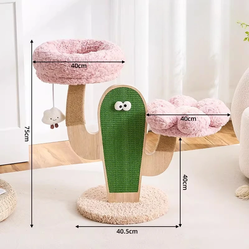 

Scrapers Sandbox Cat Tower Accessories House Castle Wooden Cat Tower Climbing Scratcher Rope Rascador De Gatos Cat Supplies