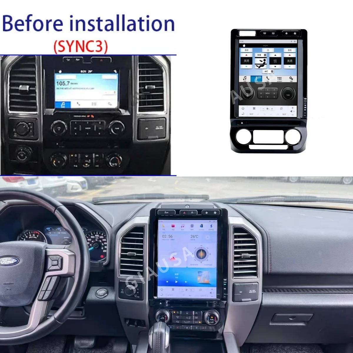 For Ford F150 F-150 2015 - 2019 Car Wireless Carplay Android 13 Auto Radio With Bluetooth Multimedia Autoradio Screen Automatic