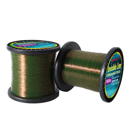 Línea de Pesca con revestimiento de fluorocarbono de 1000M, línea Invisible, accesorios de Pesca de nailon que se hunden, súper fuerte