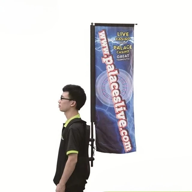 High quality walking backpack teardrop  flag