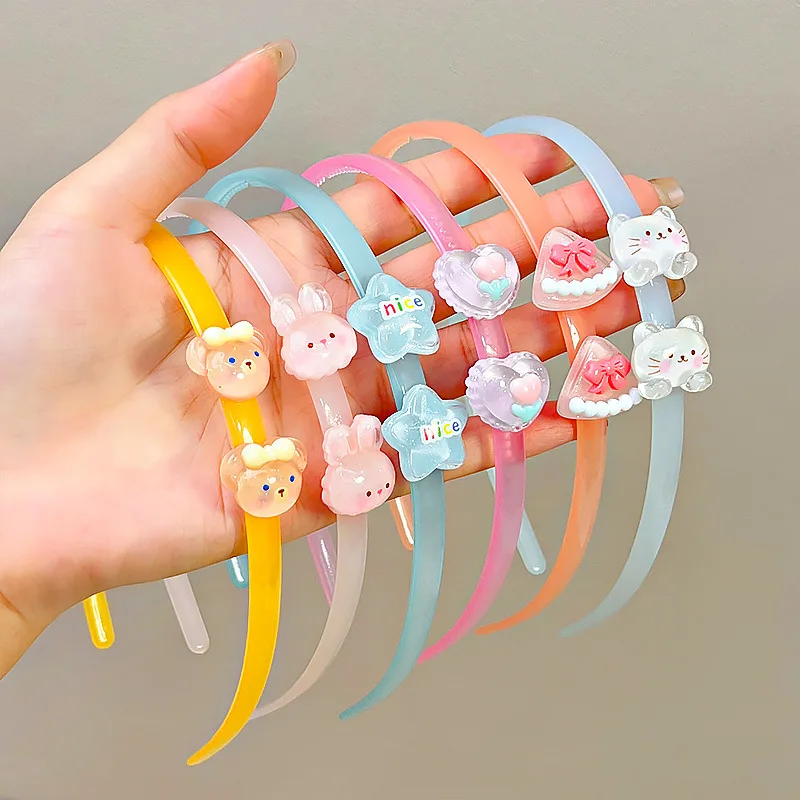 

Cute Cartoon Baby Girl Hair Hoops Candy Color Anti-Slip Kids Hairbands Baby Headdress Kids Hair Accessories