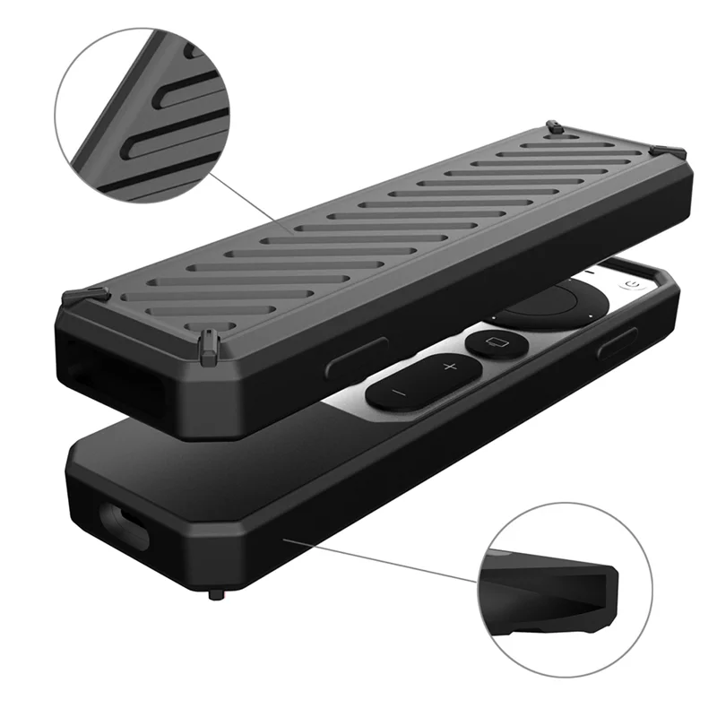 Silicone Remote Protective Case for Apple-TV 4K Remote 2021 Anti-Slip Shockproof Soft Case Remote Control Case,Black