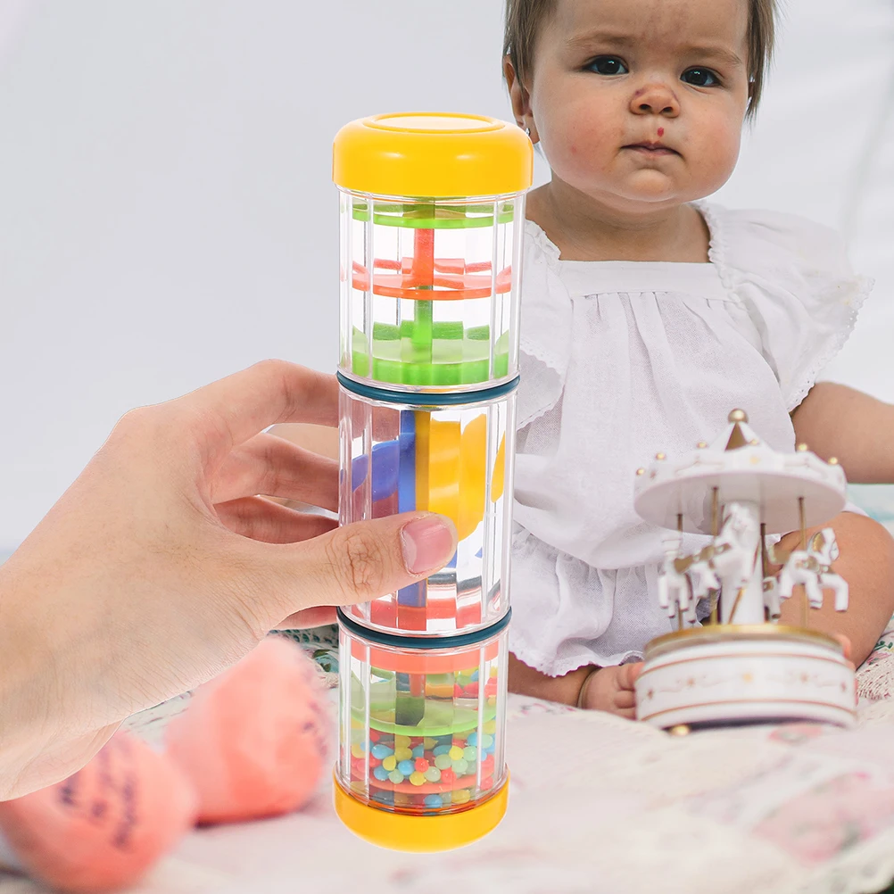 

2 Pcs Rain Sound Tube Teaching Aid Kids Musical Instruments Children's Sensory Toys Wood Plastic Lasting Safe