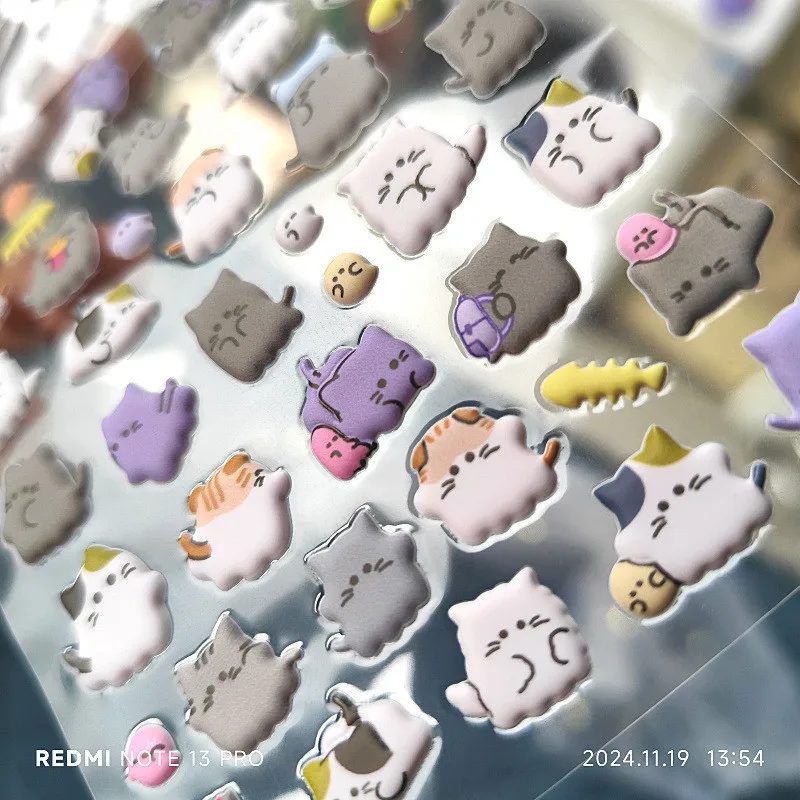 4 قطع من ملصقات الفقاعات EVA اللطيفة الرائعة على شكل حيوانات - أنماط متعددة من ديكور كرتوني جميل، مثالية لمذكرات القصاصات والدفتر الملاحظات #3