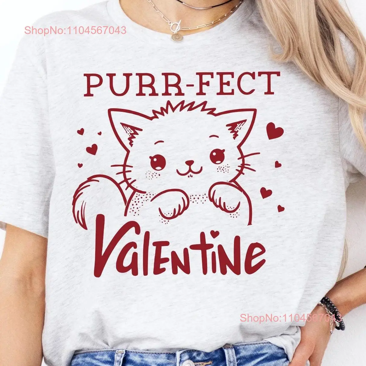 Purrfect Valentine CaT T Shirt Purr fect Valentines Day SweaT long or short sleeves