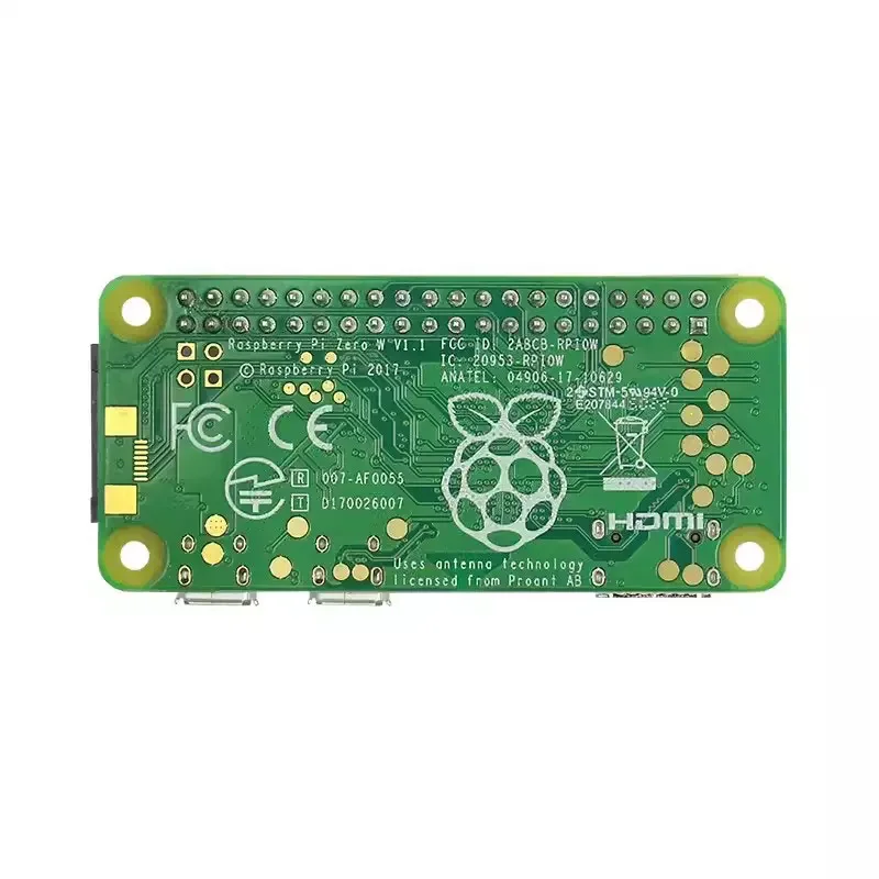 Carte Raspberry Pi ontariW, 1GHz, processeur monocœur, 512 Mo de RAM, WiFi, compatible Bluetooth, Pi 0 ontariWH, avec en-tête à broche, étui en option