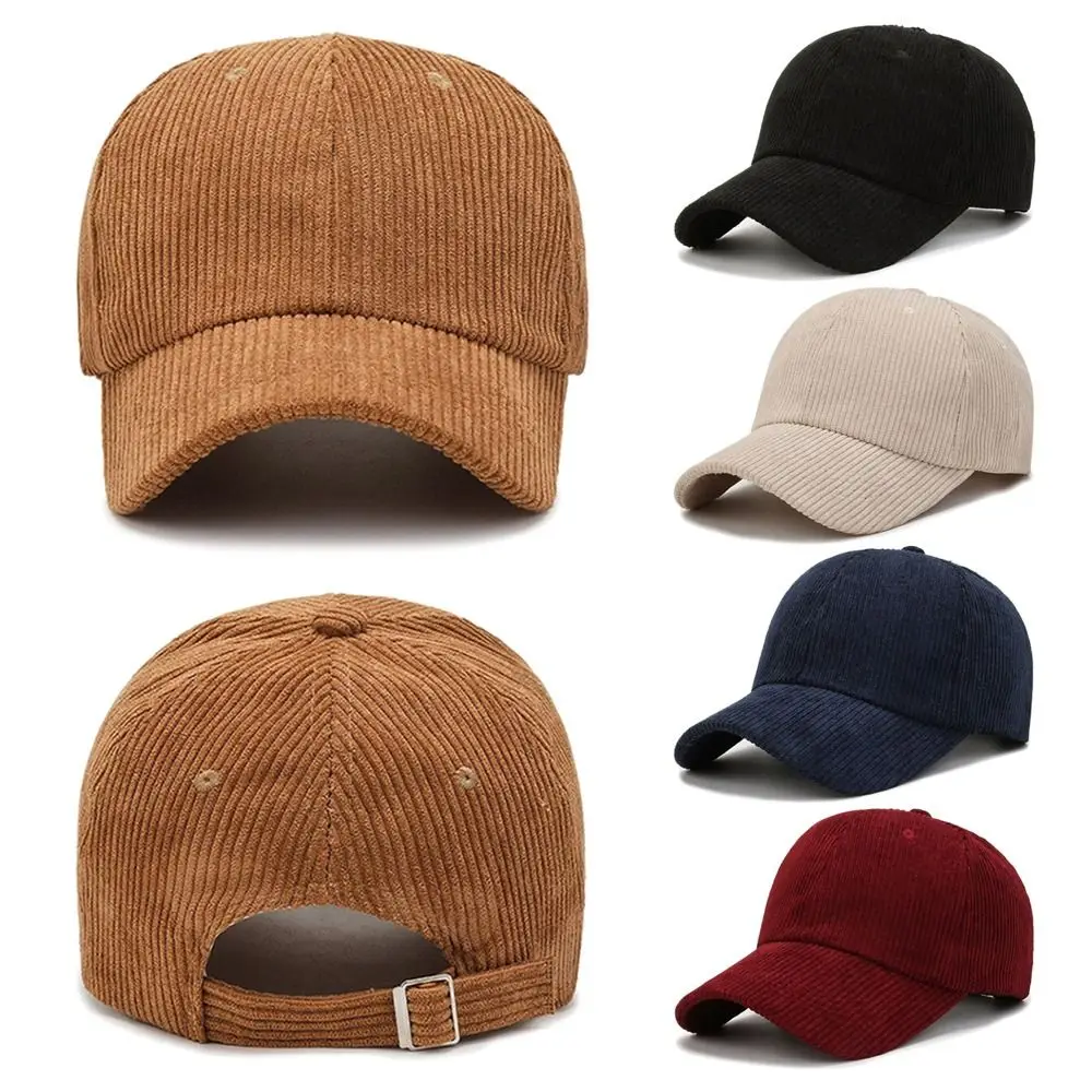 Spring Autumn Corduroy Baseball Cap Unisex Vintage Baseball Hat Women Men Outdoor Adjustable Hip Hop