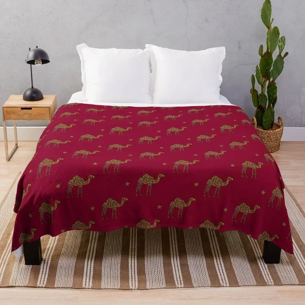 

Christmas camel design for desert dwellers, those who love camels, and the KAUST community Throw Blanket