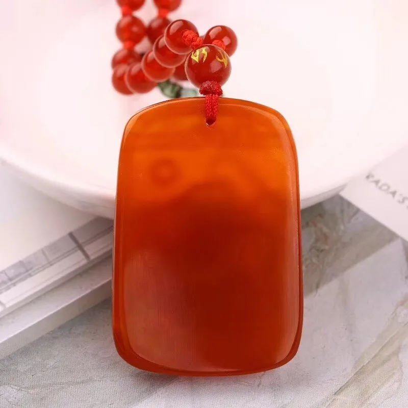Red Agate Qilin Pendant Necklace with Adjustable Beaded Chain for Men and Women, Gift Jewelry