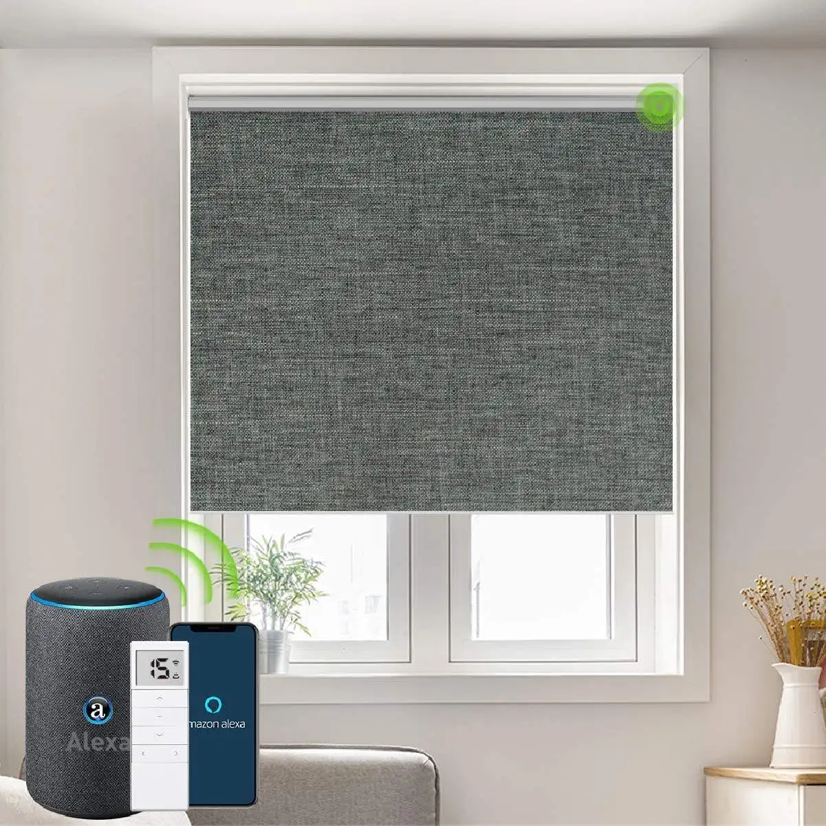 High Quality Smart Wifi Alex Google Full Blackout Great Privacy Waterproof Heat Insulation Cordless Roller Blinds For Windows