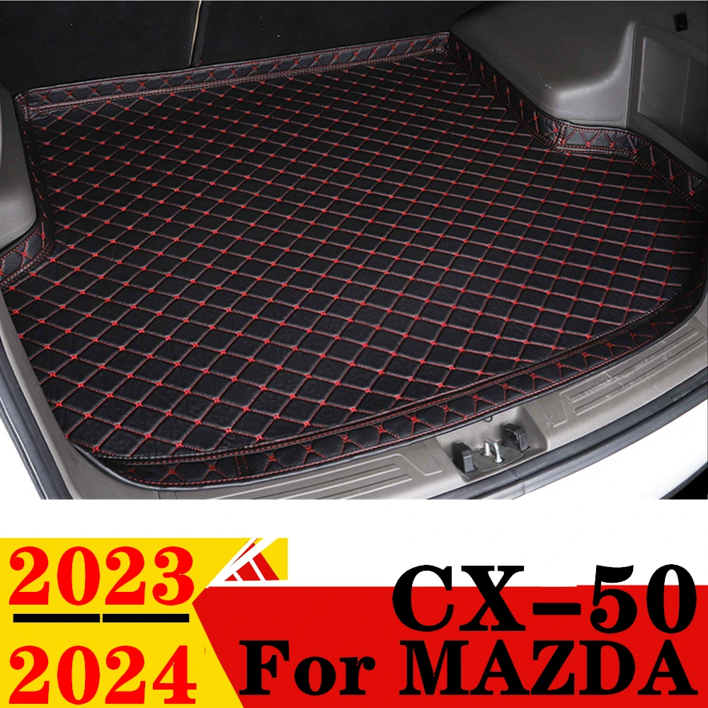 High Side Car Trunk Mat For Mazda CX-50 CX50 2023 2024 XPE Tail Boot Tray luggage Pad Rear Cargo Liner Carpet Protect Cover