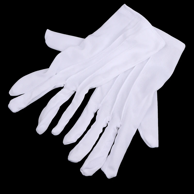 1pair White Cotton Gloves Formal Tuxedo Uniform Gloves Honor Guard Parade Ceremony Costume Cosplay Coin Jewelry Butler Gloves