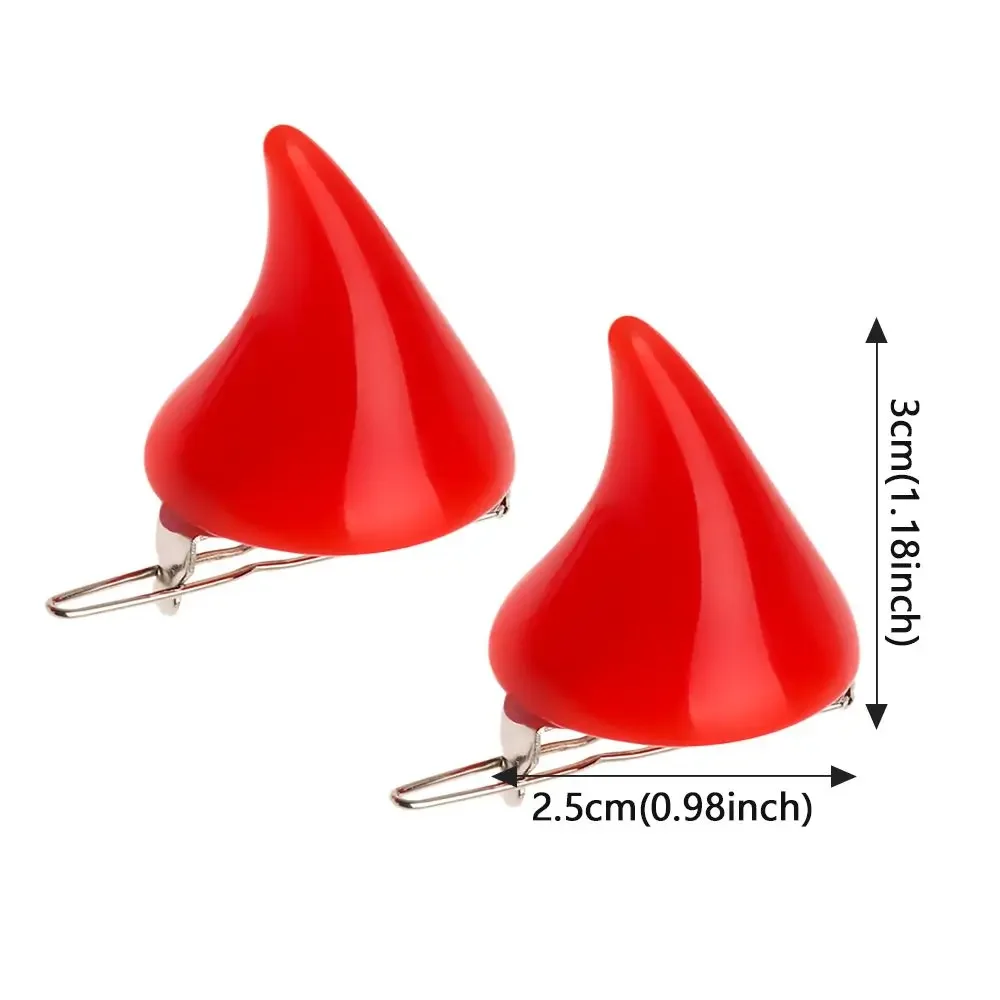 2 uds Chic Halloween estéreo diablo cuernos orejas Clip horquilla mujeres pasadores de pelo Cosplay accesorios para el cabello