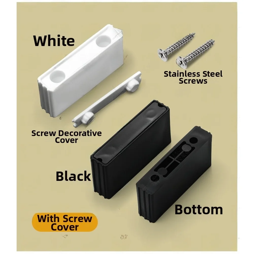 Single Nylon Window Door Stopper 16mm 20mm 25mm Height Black White Anti Collision Block For Sliding Glass Door Safety Tool