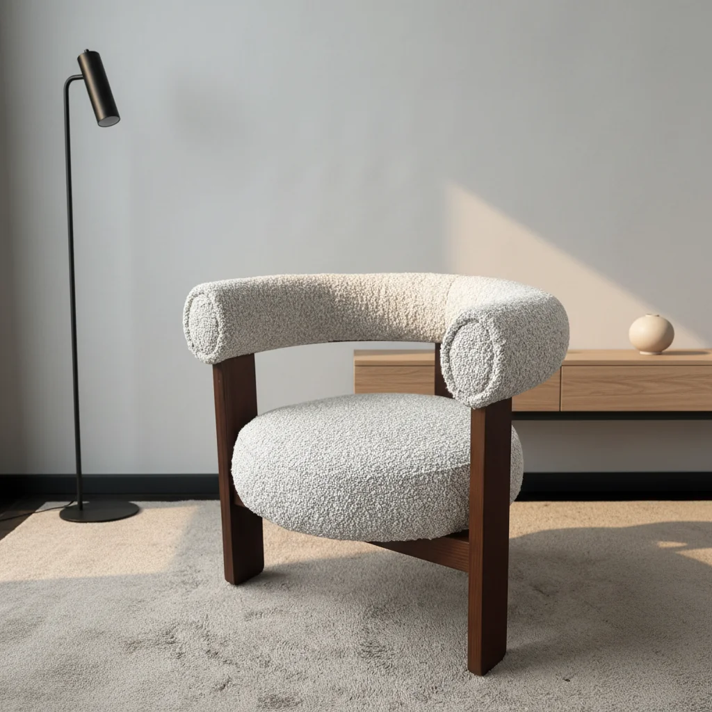 

Beige fabric dining chair modern style home furniture, suitable for kitchens, family restaurants, cafes, bistros