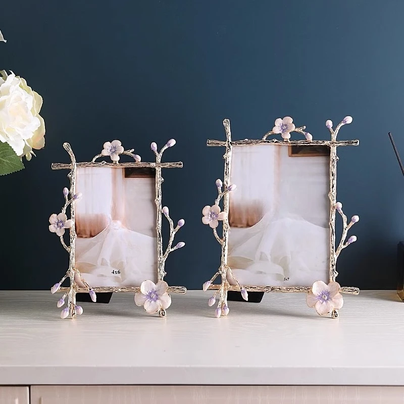Creative photo frame table 6 inch 7 inch 10 inch photo frame decorative metal ornament