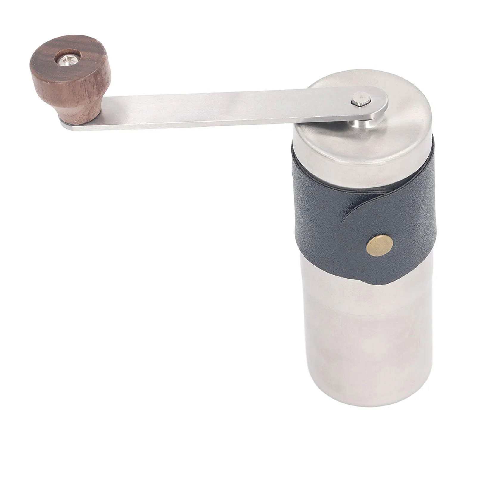 Molinillo de café Manual de acero inoxidable, molino de café Manual portátil con Funda de cuero PU para el hogar, prensa francesa de café por goteo