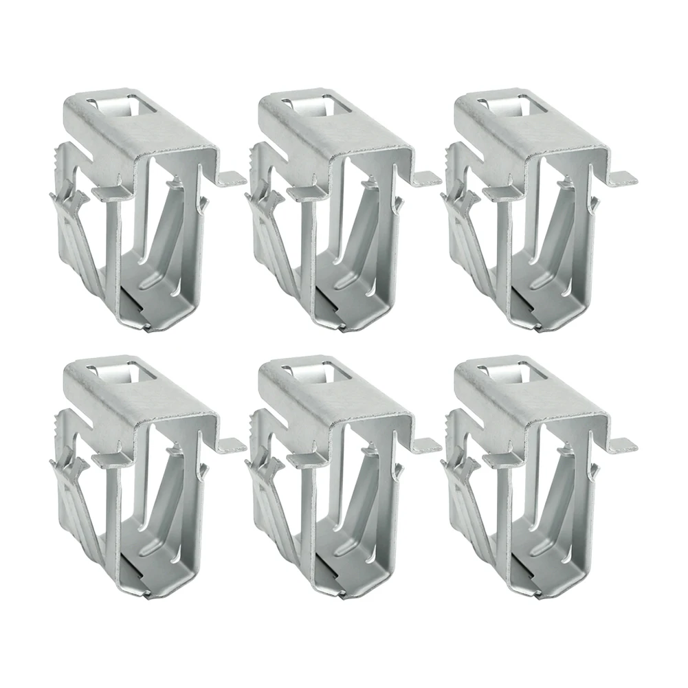 6pcs For solar Panel Clamp for Photovoltaic Modules C-Shaped Steel Fastener with Anti-Theft Clip Grounding Feature