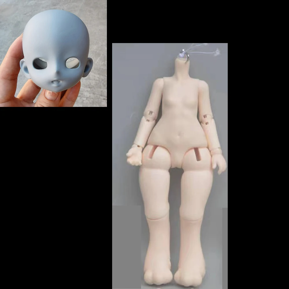 

New 1/4 BJD Doll Head With Body Anime Resin Material Lovely Smile Girl Doll Head DIY Doll No Makeup Toys Girl Gift