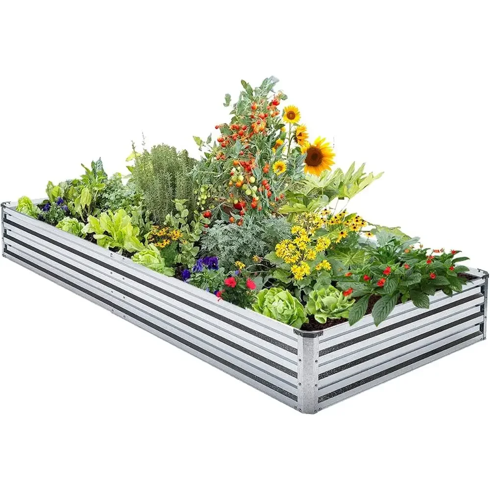 6'x3'x1' Metal Garden Bed Kit for Growing Plants, Flowers, and Vegetables