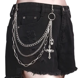 MultiLayer Harajuku Pants Chain Crosses Punk Chain Belt Jeans Pants Chain for Egirl Eboy Cool Aesthetic Chain