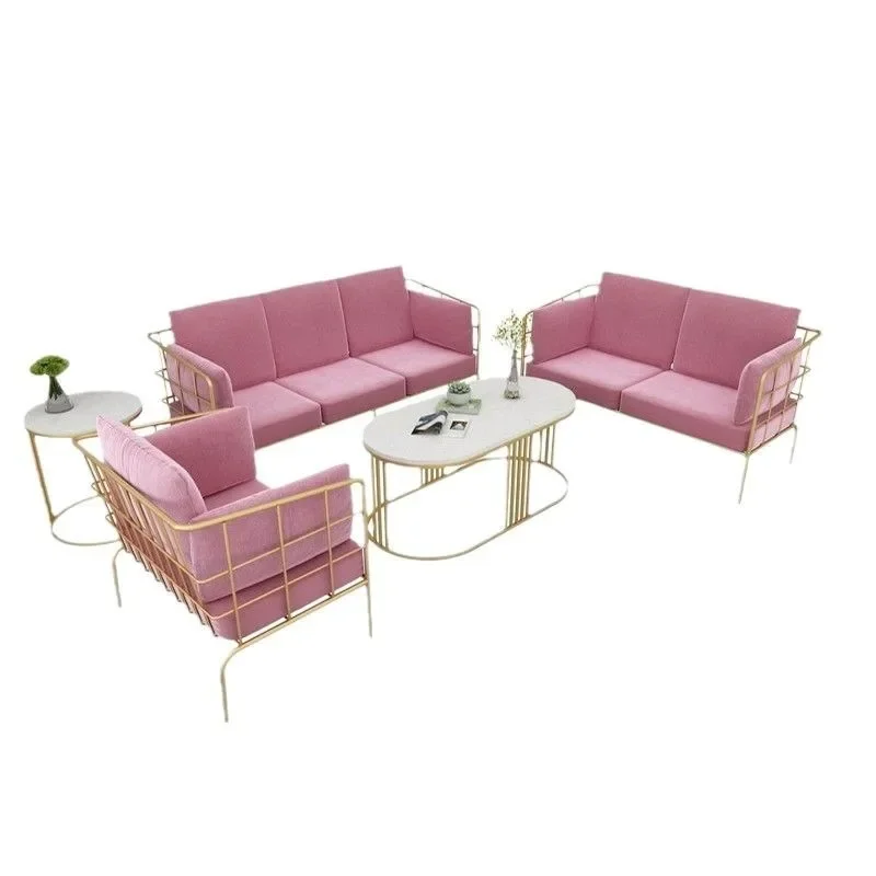 Nordic simple fabric sofa chair, small apartment living room home leisure card seat clothing store rest sofa combination