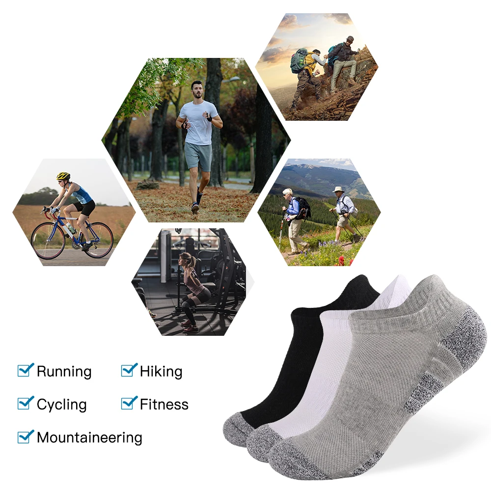 10 Pack Running Socks for Men Women Breathable Cushioned Athletic Ankle Socks Low Cut Socks Outdoor Sport Hiking Running