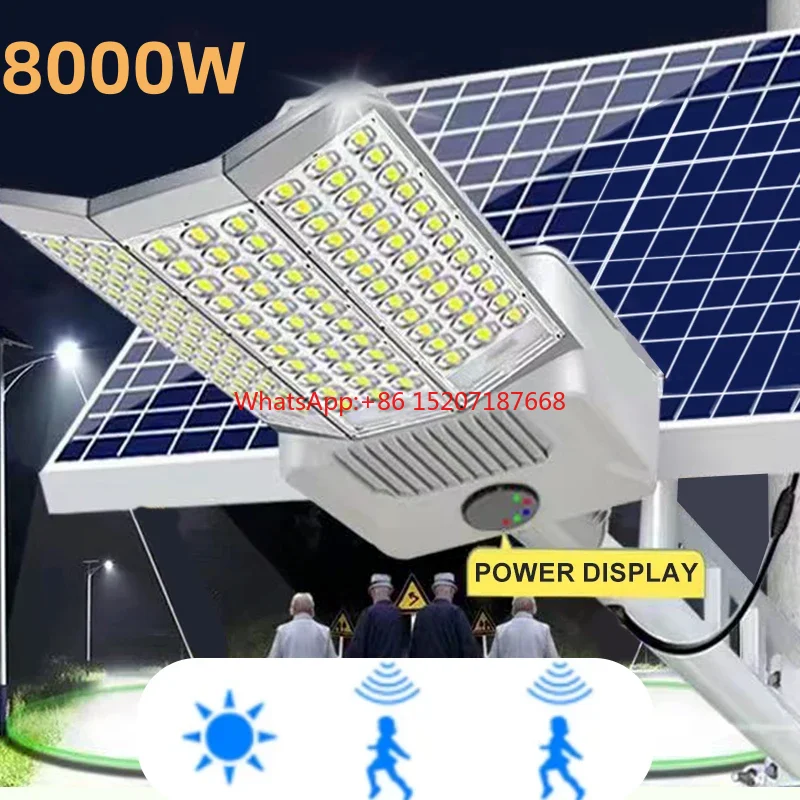 

10pcs Aluminum 8000W Solar Light Outdoor 45000mah Solar Street Light Garden Wall Lamp Waterproof Solar Powerful Street Light