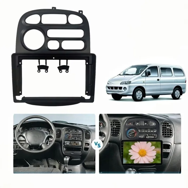 

9 Inch Car Fascia Frame Fitting Adaptor Android Audio Dash Trim Kit For Hyundai H1 Starex 1997-2007