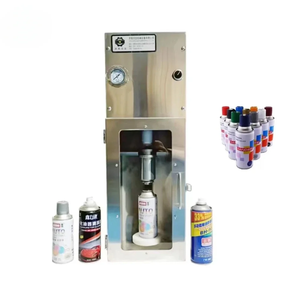 Automatic Self-spray Paint White Can Filling Machine Quantitative Canning Pneumatic Aerosol Can Packaging Equipment