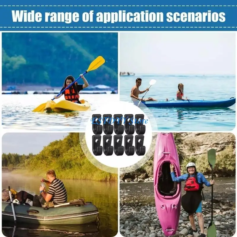 

G6DE 50Pcs Kayak Attachments J Hook Kayak Tie Down Hook for Kayaks Canoes Boats
