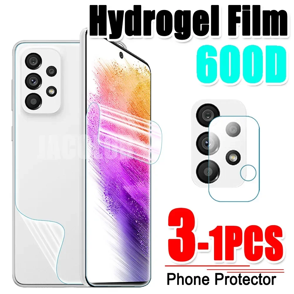 1-3PCS Hydrogel Film For Samsung Galaxy A73 A33 A52 4G A52s 5G Camera Glass Back Gel Protector Sansun Galaxi A 73 33 52s 52 5 G