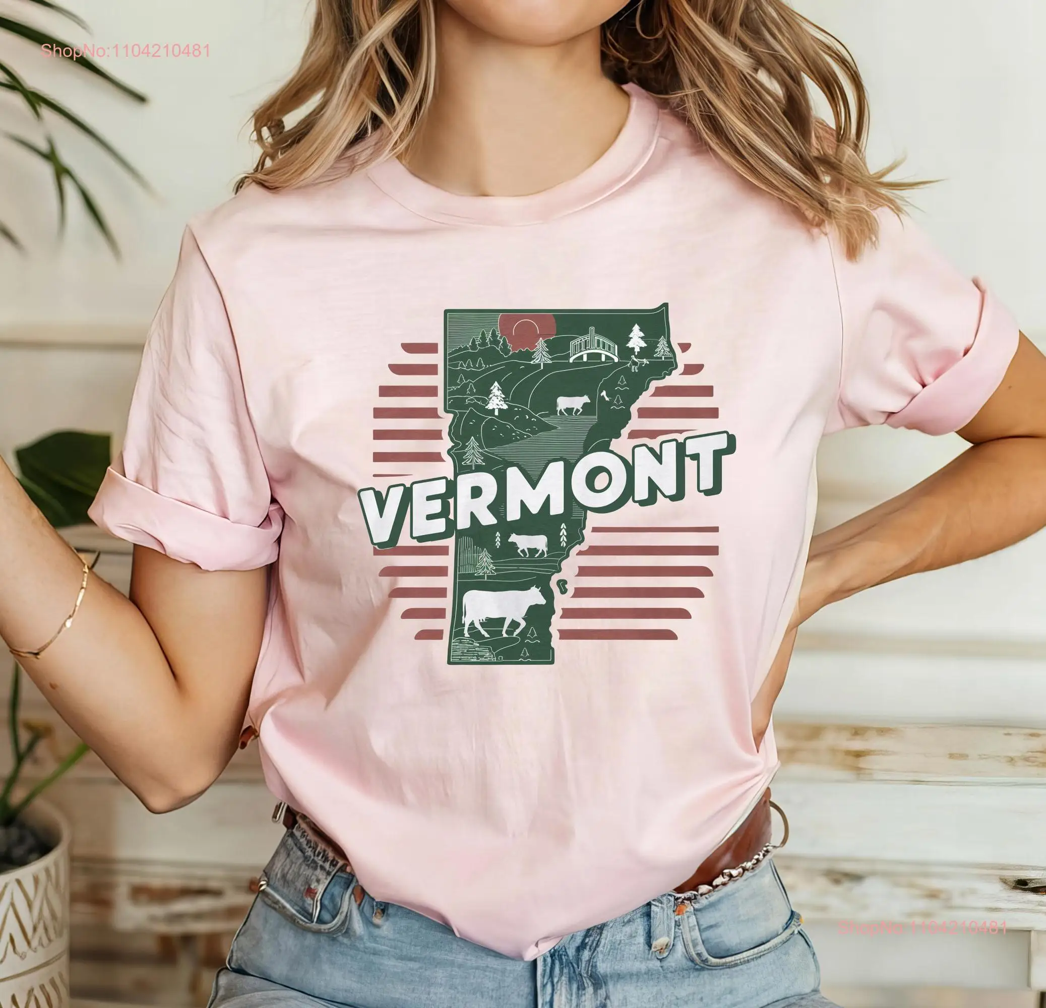 Vermont Retro T shirt I Love Traveler State Jersey landscape long or short sleeves