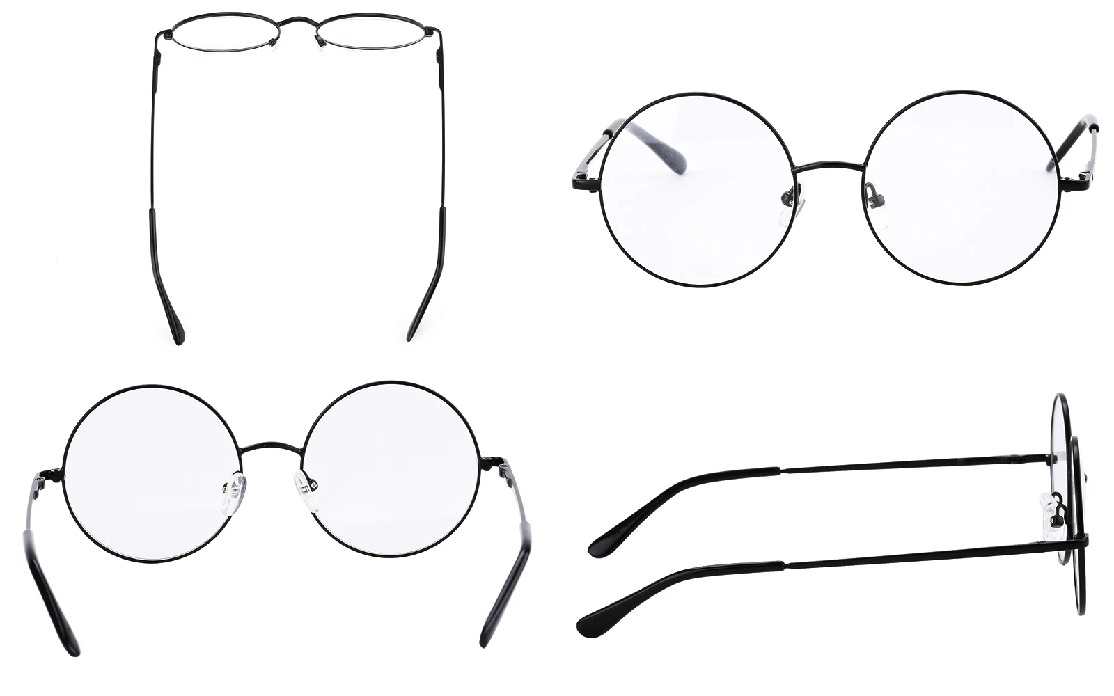 Retro Round Metal Vintage Optical Eyeglasses Frame with Spring Hinge, Comfortable Non-Pinching Fashion Eyewear For Men Women