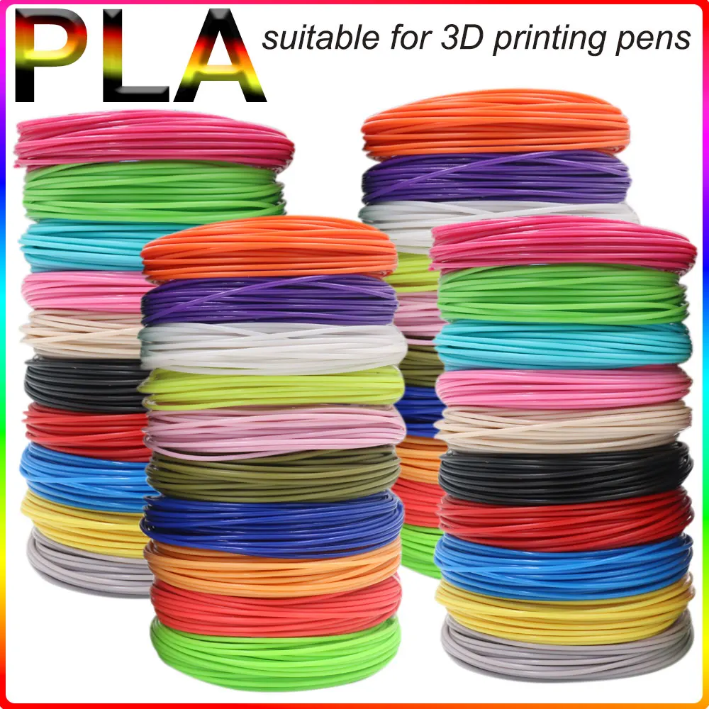 3D Pen Supplies PLA Filament for 3D Pen Printing 50M 100M 150M 200M Odorless and Safe Plastic Refill for Children's Printing Pen