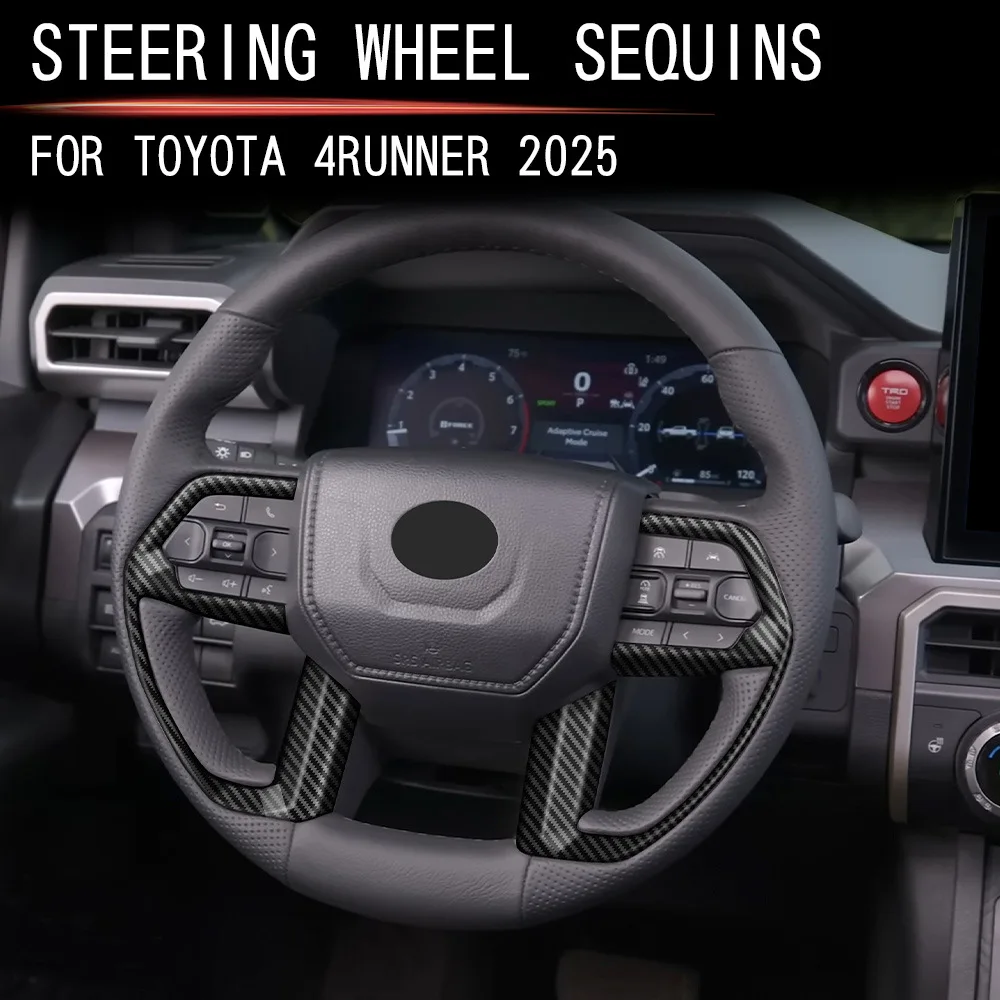 

Для TOYOTA TACOMA 2024 4Runner 2025, накладка на руль автомобиля из углеродного волокна, кнопка управления направлением, крышка рамки, аксессуары для стайлинга
