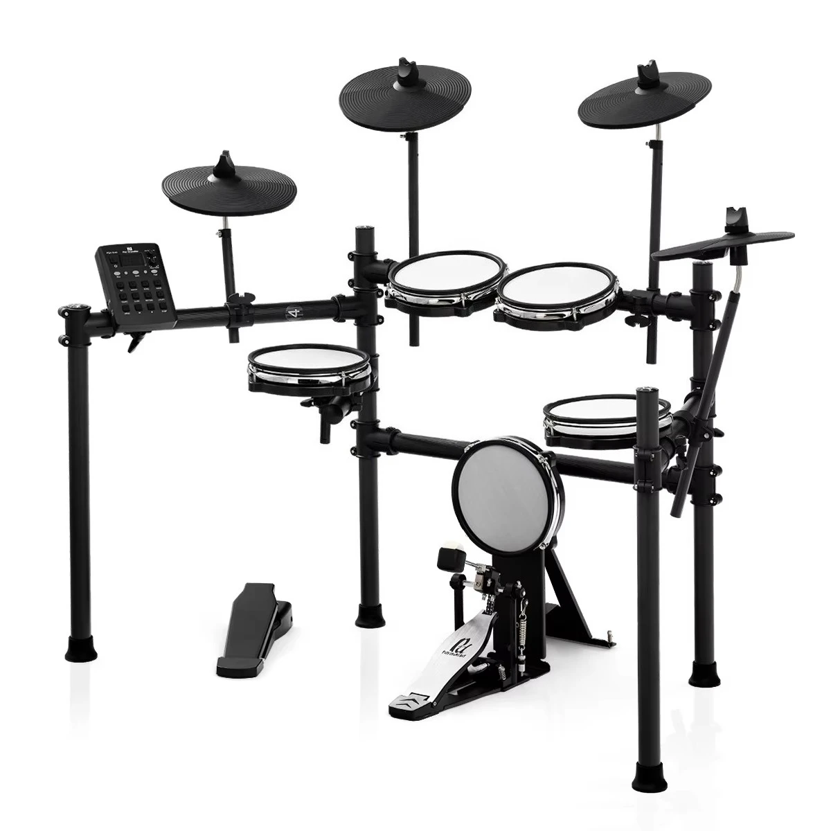 Professional High-End Electronic Drum Kit with Pedal, 5 Drums, 3 Cymbals, Customizable