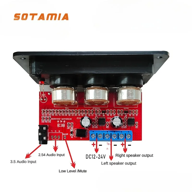 

SOTAMIA Class AB Amplifier Audio Board 2x40W Hifi Stereo Amplificador Power Amplifier Sound Music Speaker Amplify Home Mini Amp