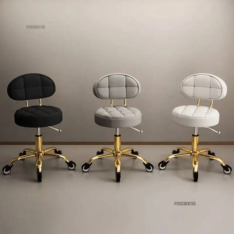 

Скандинавские подъемные вращающиеся стулья для салонов красоты, легкие роскошные парикмахерские кресла на колесиках для салонной мебели, креативные кресла для парикмахерских салонов