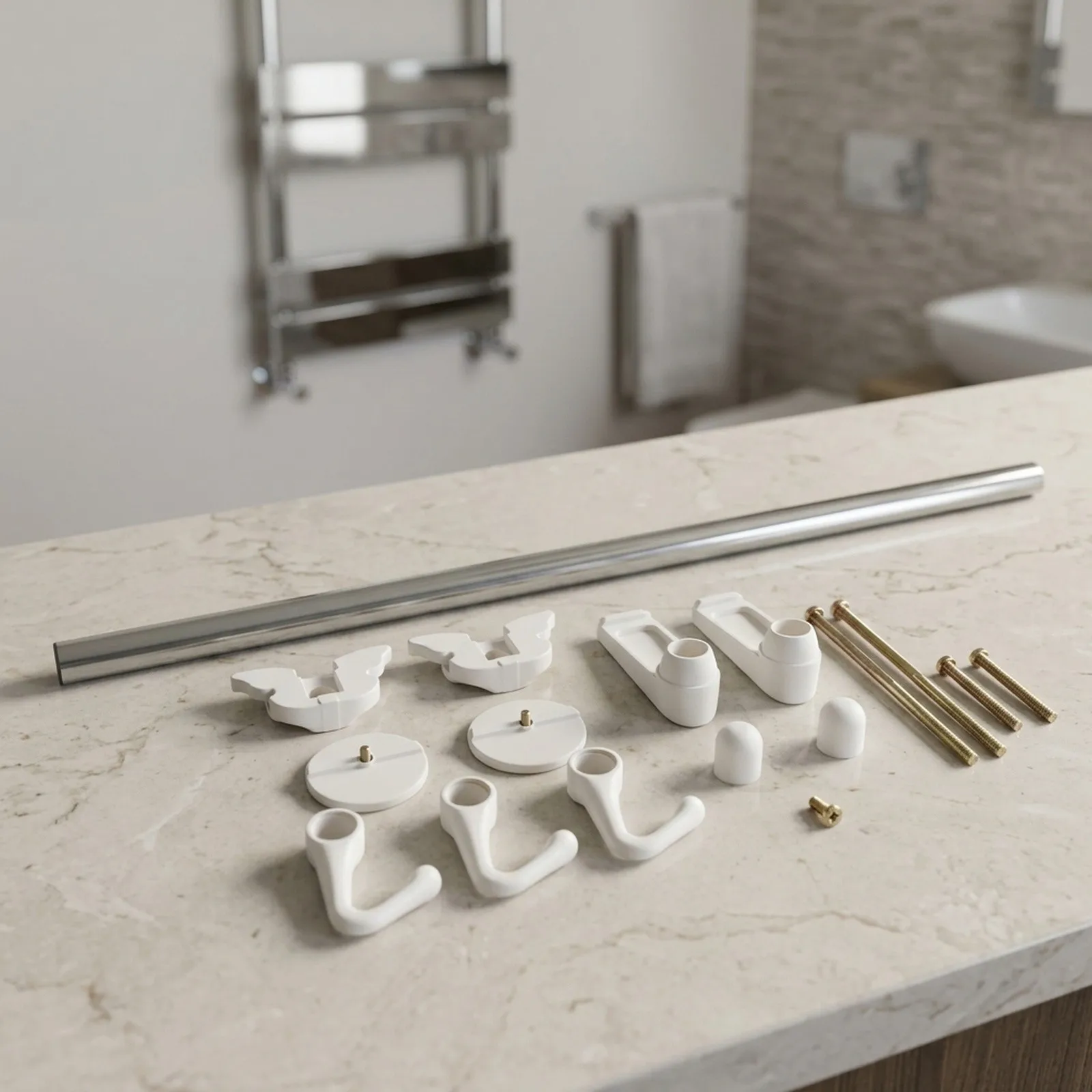 Bathroom Use Towel Hanging Easy Installation Towel Rack Pole Length 60 Cm Vertical Space Utilization Effortless Setup