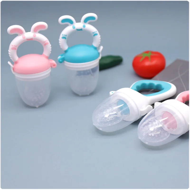 Baby Food Feeding Spoon Juice Extractor Pacifier Cup Molars Baby Feeding Bottle Silicone Gum Fruit Vegetable Bite Eat Auxiliary