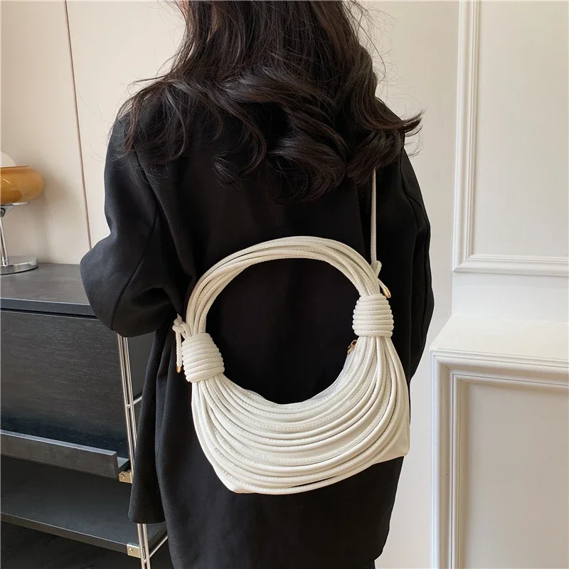 Luxury Handbags Women Bags Designer Fashion Brand Handwoven Noodle Designer Solid Color Shoulder Croosbody Bags for Women 2024