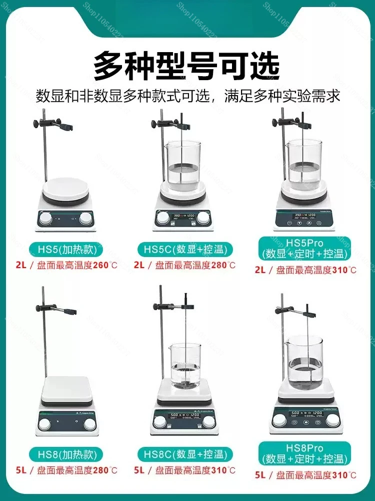 HS5 HS5Pro HS5C Magnetic Stirrer with Heating Digital Display Thermostatic Hot Plate Mixer 20L Lab