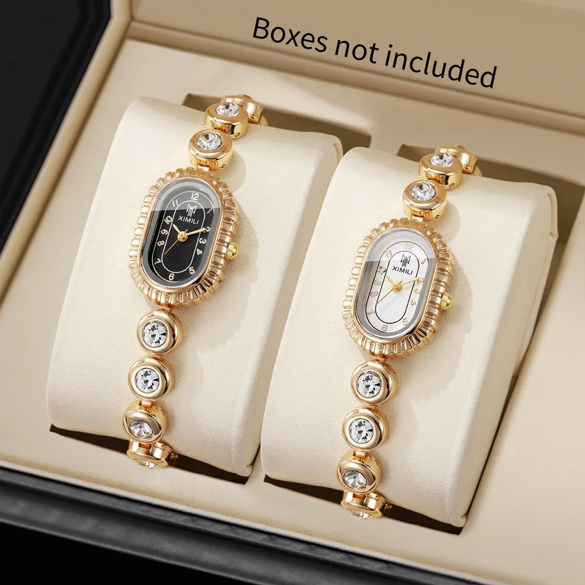 2PCS Elegant Rhinestone Bracelet Strap Women Watches Set Fashion Ladies Quartz Wristwatch Reloj Mujer Girls ClockWithout Box