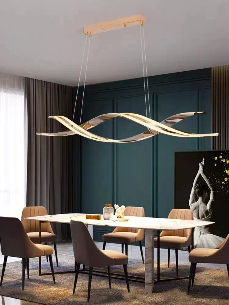 Minimalist LED Chandelier for Dining Room Modern Geometric Kitchen Pendant Light Simple Home Decor Hanging  Fixture