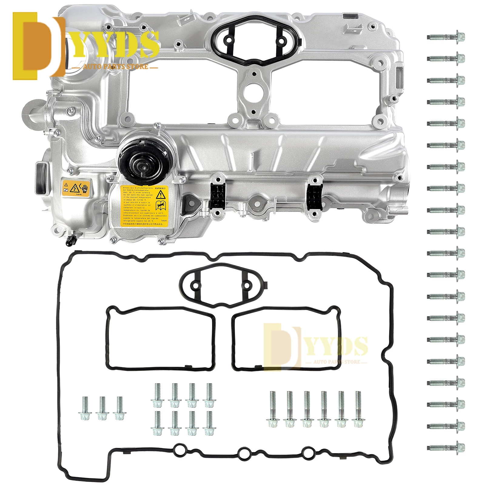 

ALUMINUM Engine Valve Cover Kit 11127588412, 11127625477 For 2012-18 BMW N20 320i 328i 528i X1 X3 X5 Z4 2.0L L4 Valve Cover